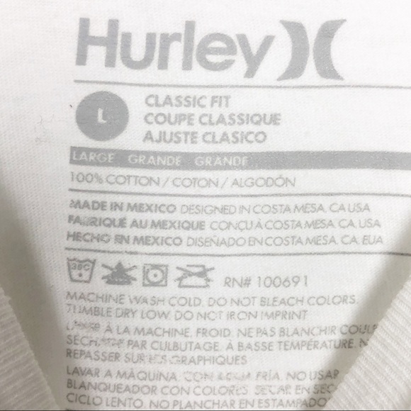 HURLEY GRAPHIC WHITE/BLACK/PURPLE TEE SHIR… - Picture 4 of 4